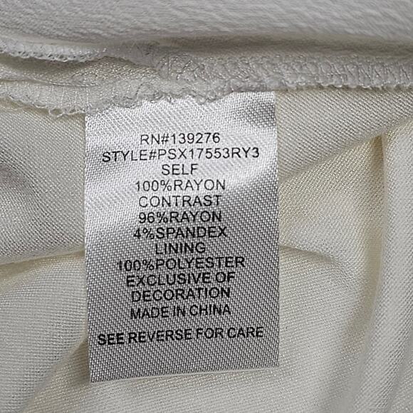 Pale Sky Sleeveless Cream Tunic w/ Keyholes and Pintucking Women's Plus Size 2X - Picture 7 of 8